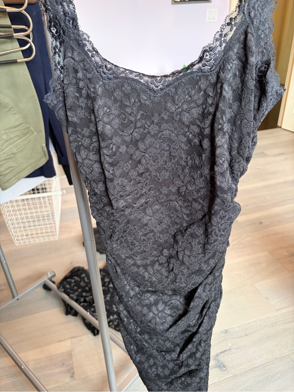 Moda International Black Lace Midi Dress